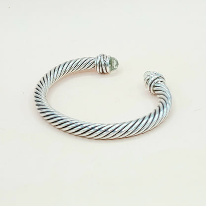  David Yurman-7mm Crossover-Prasiolite Diamond Bracelet