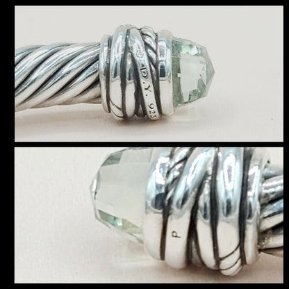  David Yurman-7mm Crossover-Prasiolite Diamond Bracelet