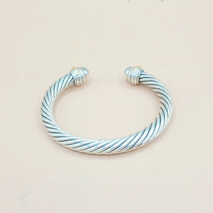    David Yurman 7mm Diamond Gold Bracelet