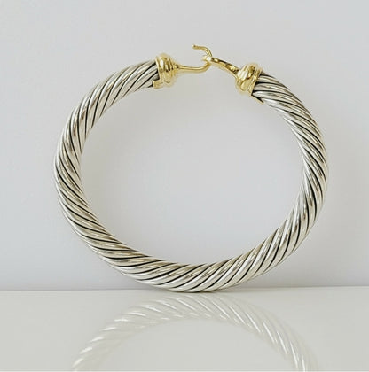David Yurman 7mm Gold Diamond Buckle Bracelet 