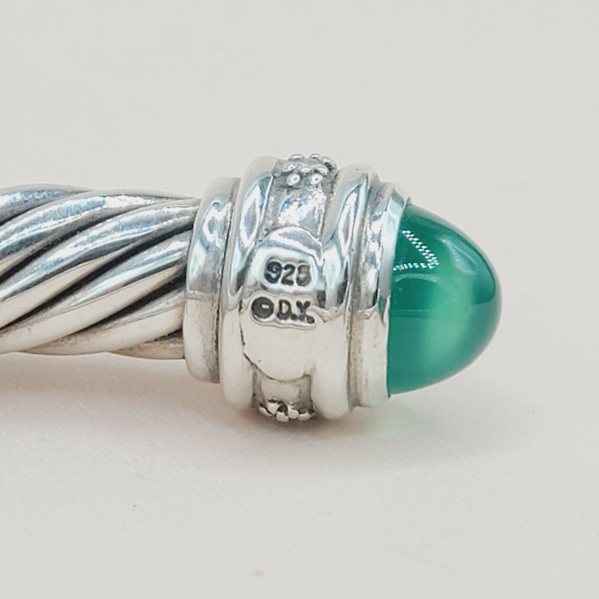 David Yurman 7mm Green Onyx Diamond Bracelet | AYW