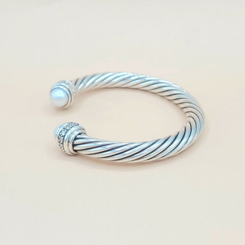  David Yurman 7mm Pearl Diamond Bracelet