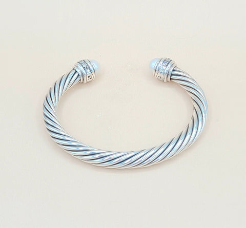  David Yurman 7mm Pearl Diamond Bracelet