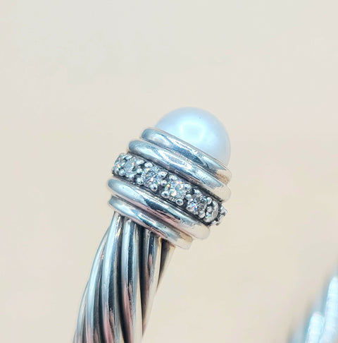  David Yurman 7mm Pearl Diamond Bracelet