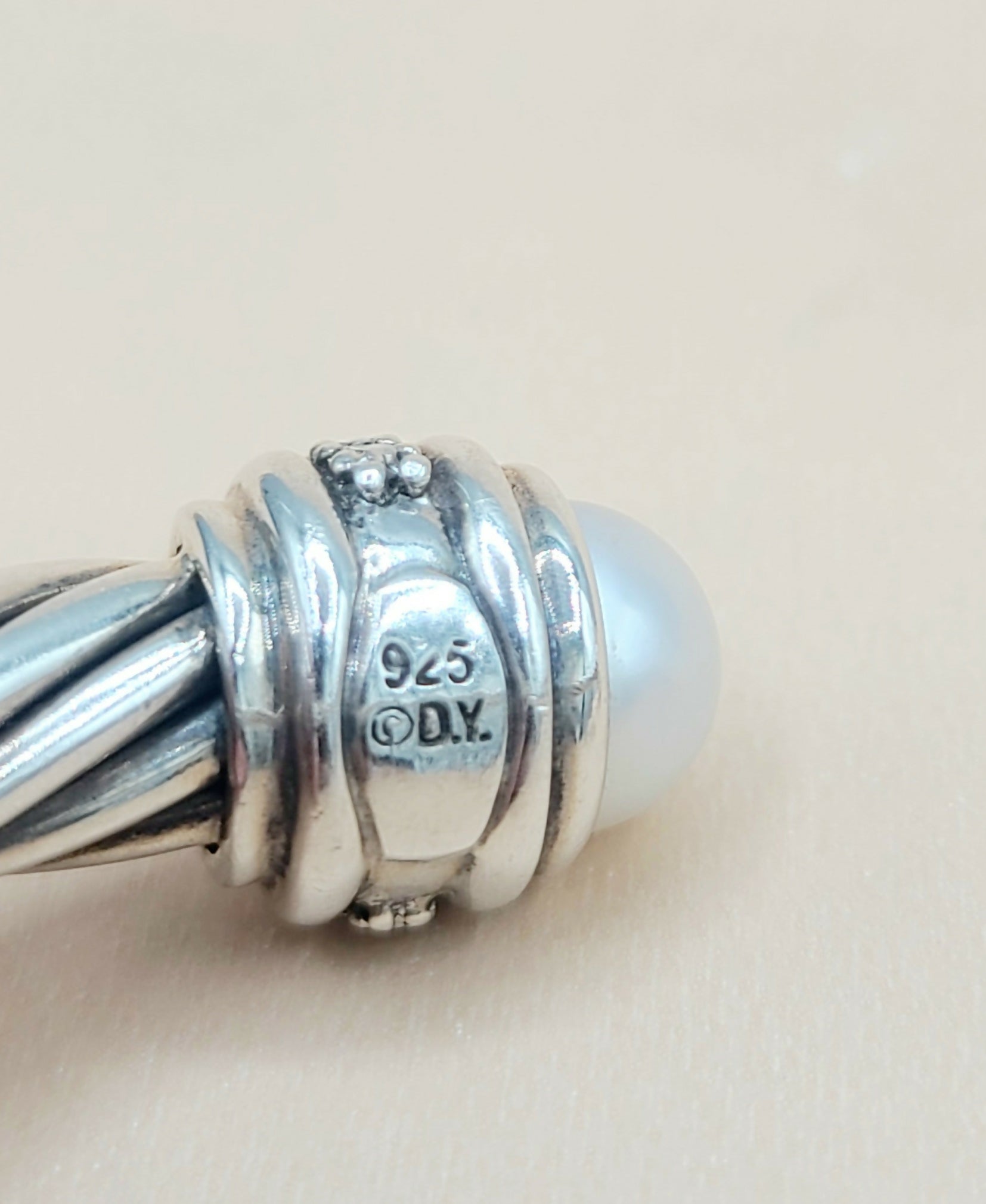    David Yurman 7mm Pearl Diamond Bracelet