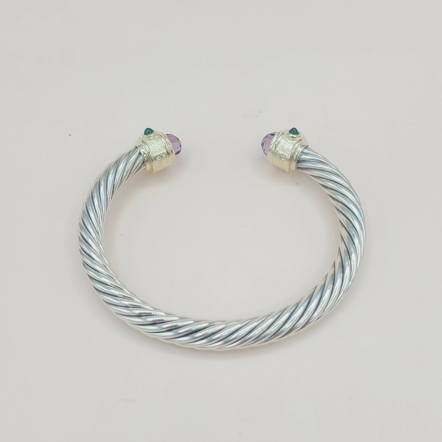 David Yurman 7mm Renaissance Bracelet With Amethyst Rhodolite Garnet  Green Onyx and Gold