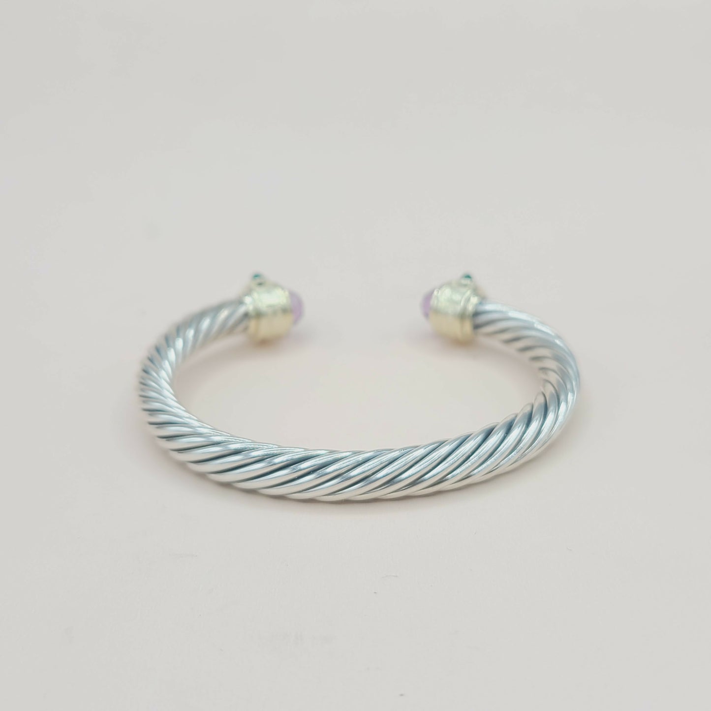 David Yurman 7mm Renaissance Bracelet With Amethyst Rhodolite Garnet  Green Onyx and Gold