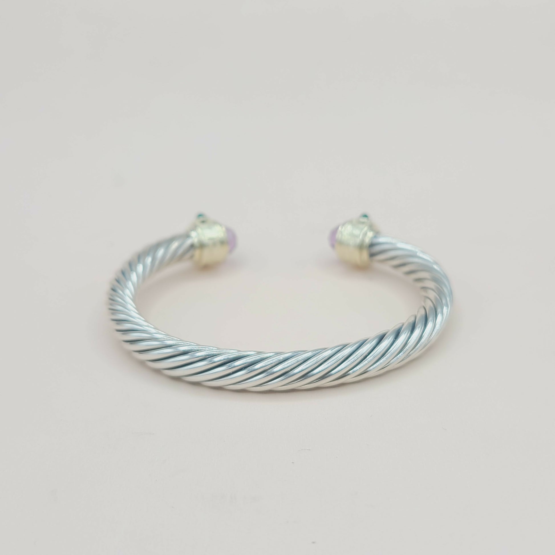 David Yurman 7mm Renaissance Bracelet With Amethyst Rhodolite Garnet  Green Onyx and Gold