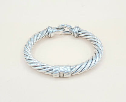    David Yurman-Cable-Buckle-Diamonds Bracelet,-8.5mm