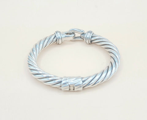  David Yurman-Cable-Buckle-Diamonds Bracelet,-8.5mm
