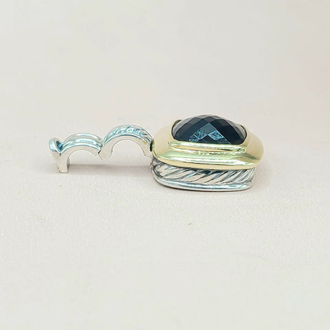  David Yurman Albion-11mm-Black Onyx Silver & 18k-Pendant Enhancer
