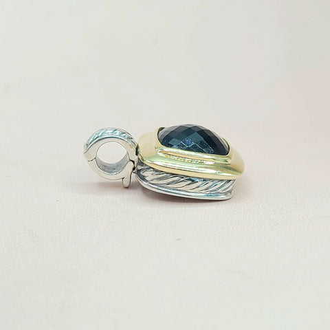 David Yurman Albion-11mm-Black Onyx Silver & 18k-Pendant Enhancer