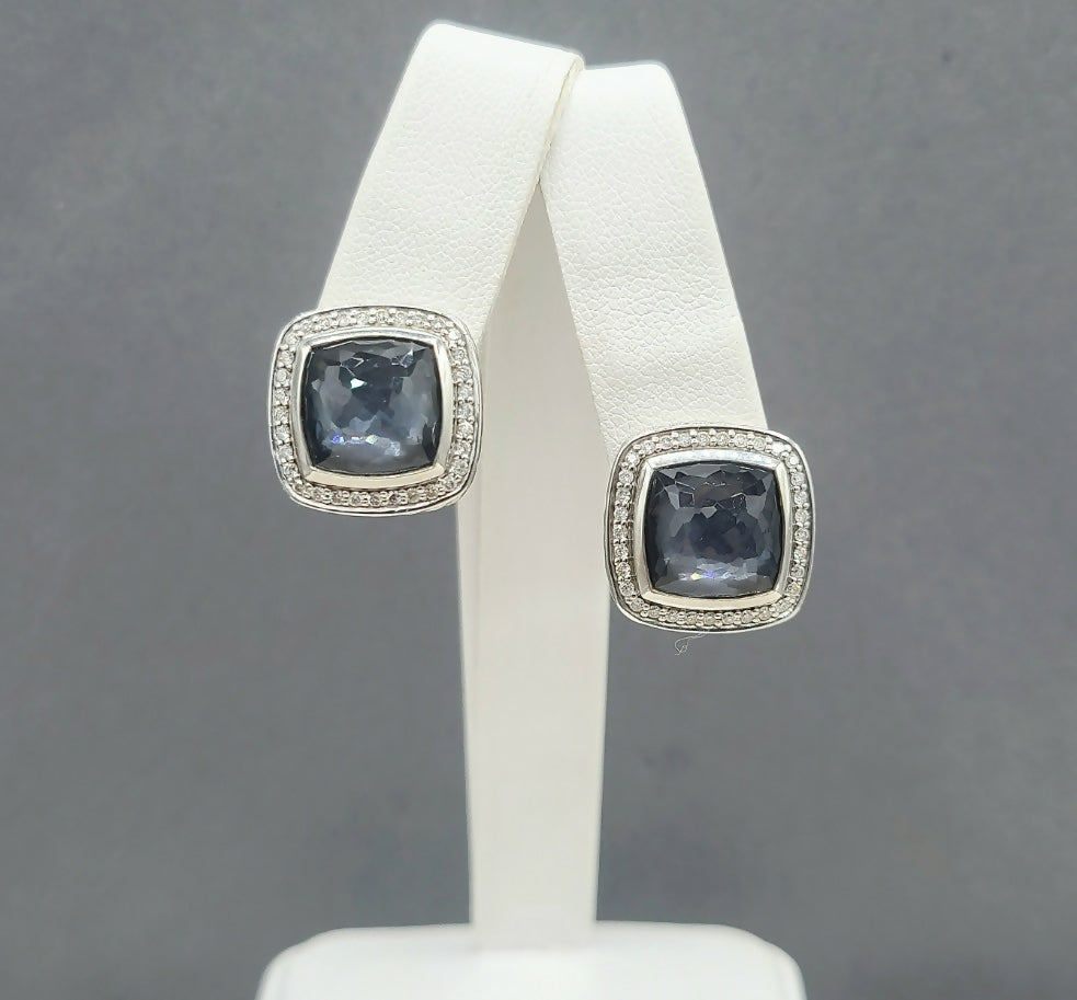  David Yurman Albion-11mm Black Orchid-Diamond-Earrings