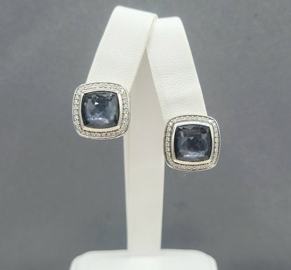  David Yurman Albion-11mm Black Orchid-Diamond-Earrings