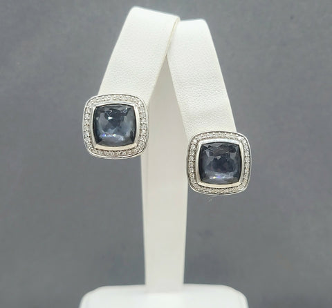  David Yurman Albion-11mm Black Orchid-Diamond-Earrings