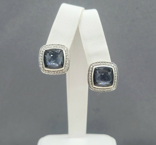  David Yurman Albion-11mm Black Orchid-Diamond-Earrings
