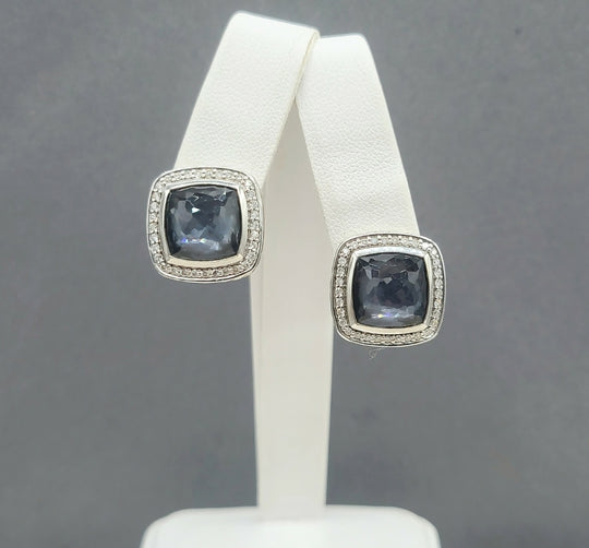  David Yurman Albion-11mm Black Orchid-Diamond-Earrings