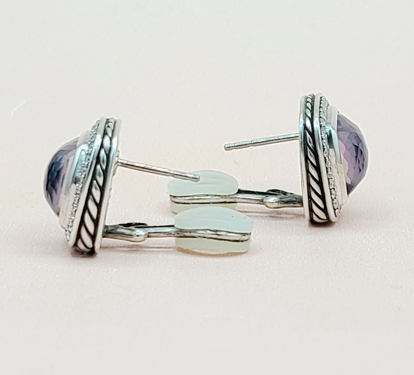  David Yurman Albion-11mm Black Orchid-Diamond-Earrings