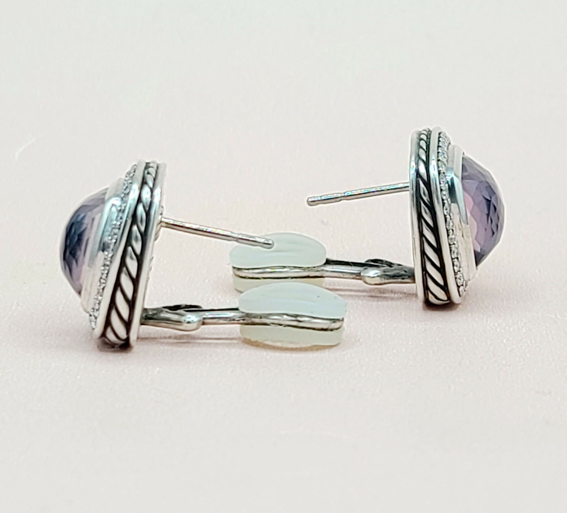  David Yurman Albion-11mm Black Orchid-Diamond-Earrings