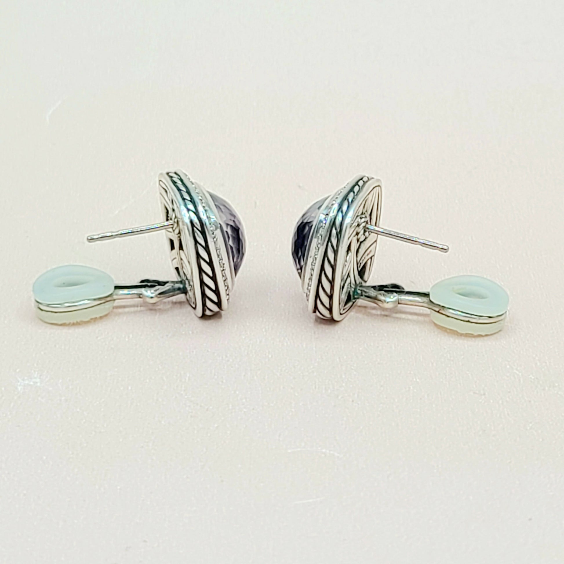  David Yurman Albion-11mm Black Orchid-Diamond-Earrings