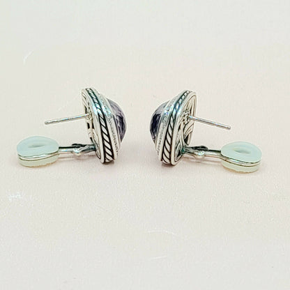  David Yurman Albion-11mm Black Orchid-Diamond-Earrings