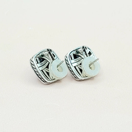  David Yurman Albion-11mm Black Orchid-Diamond-Earrings