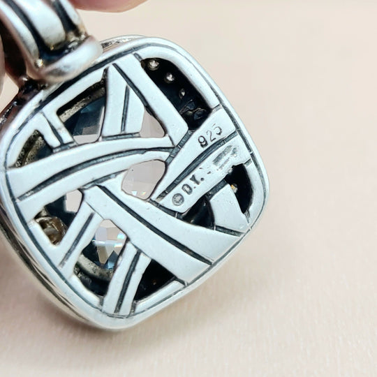  David Yurman Albion 11mm Blue Topaz Pendant Enhancer