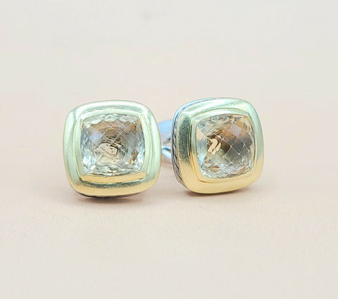  David Yurman Albion 11mm Champagne Citrine Gold Earrings