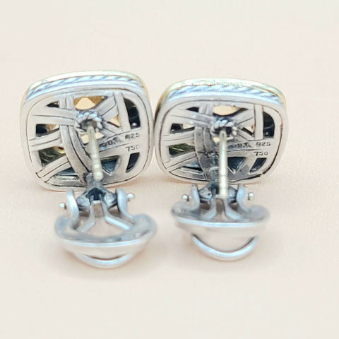  David Yurman Albion 11mm Champagne Citrine Gold Earrings
