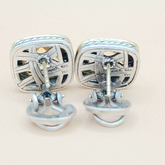  David Yurman Albion 11mm Champagne Citrine Gold Earrings
