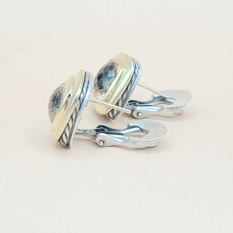  David Yurman Albion 11mm Champagne Citrine Gold Earrings