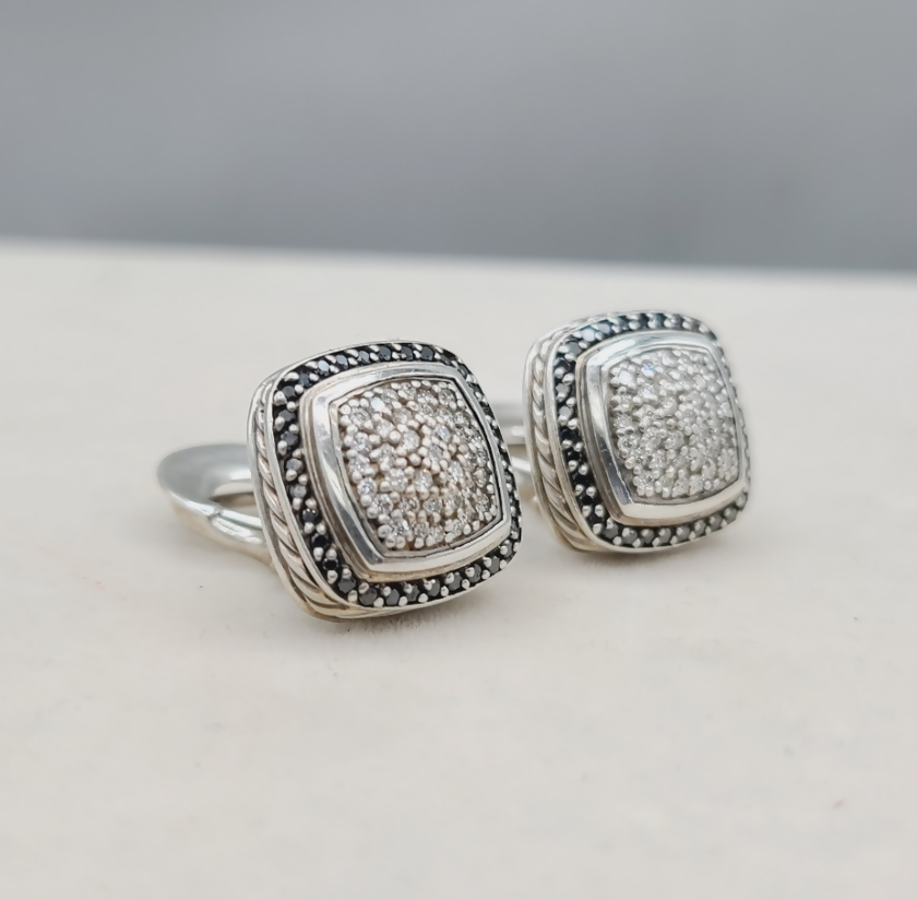 David Yurman Albion 11mm Pave Diamond Earrings
