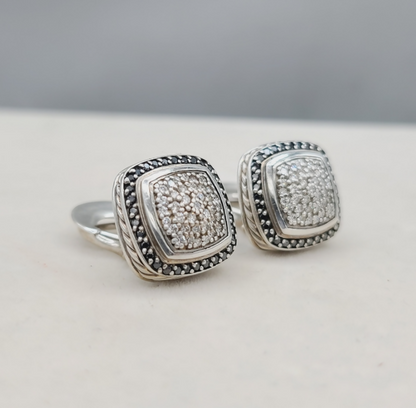 David Yurman Albion 11mm Pave Diamond Earrings
