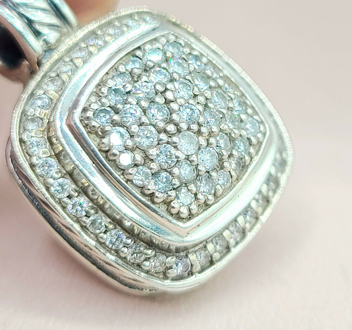  David Yurman Albion 11mm Pave Diamond Pendant Enhancer