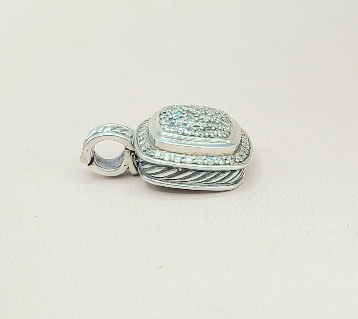  David Yurman Albion 11mm Pave Diamond Pendant Enhancer