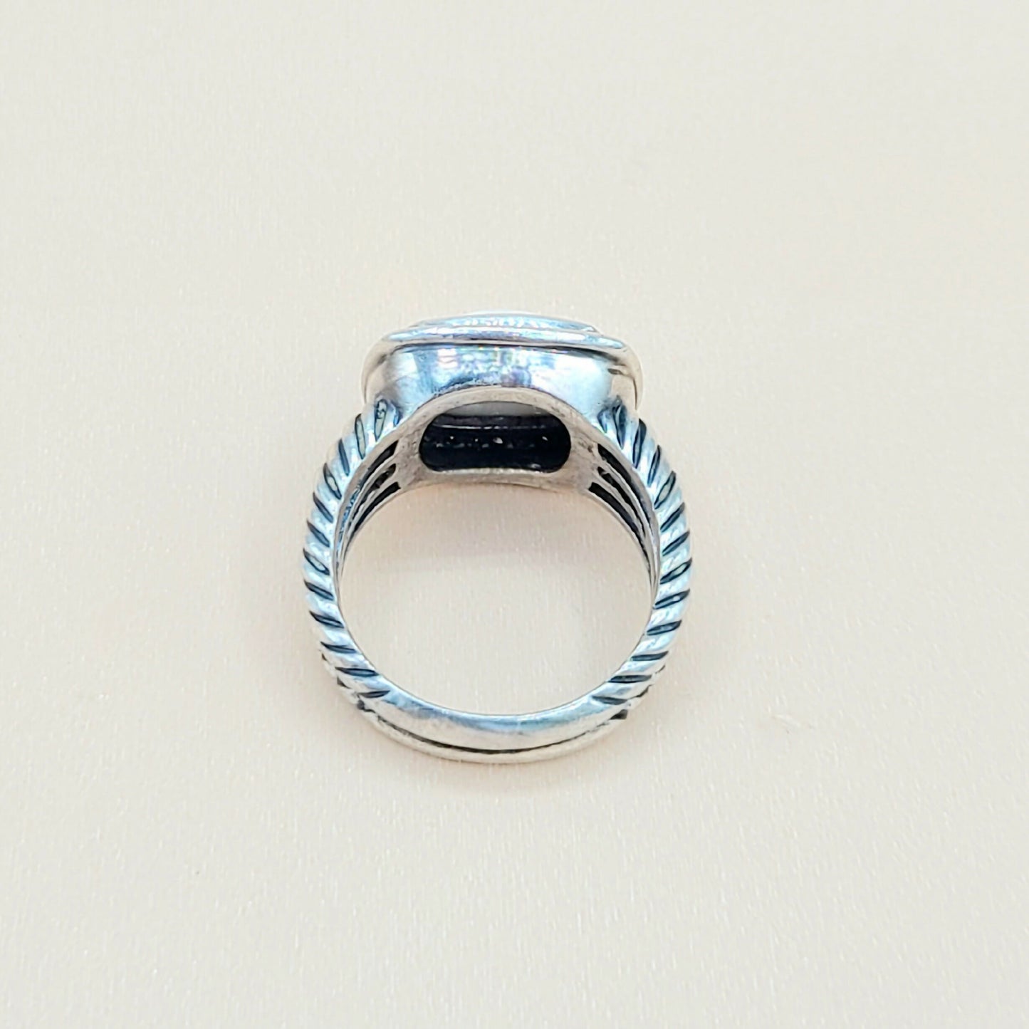    David Yurman-Albion-11mm-White-Agate Diamond Ring