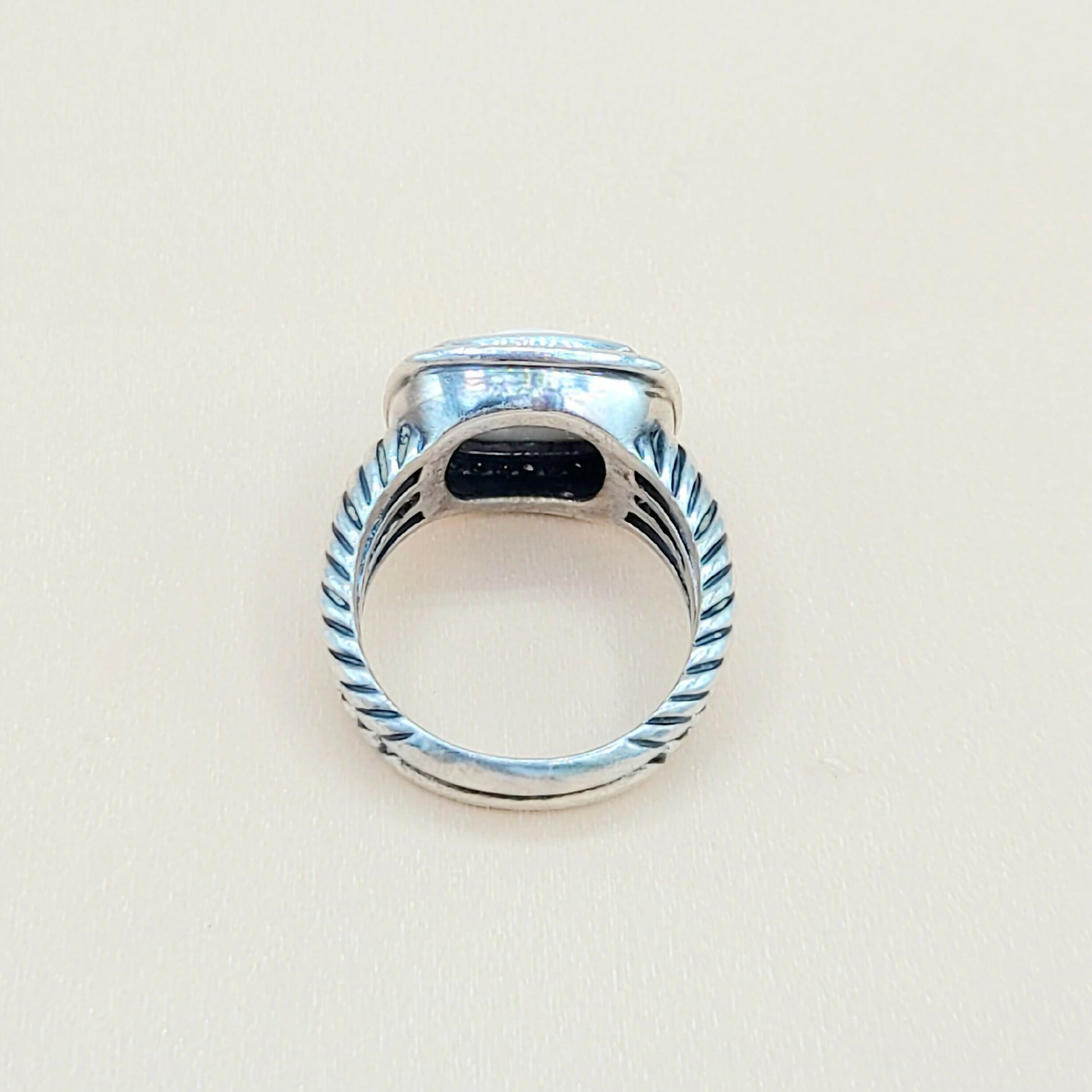    David Yurman-Albion-11mm-White-Agate Diamond Ring