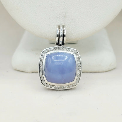 David Yurman Albion 14mm Chalcedony Diamond Pendant Enhancer