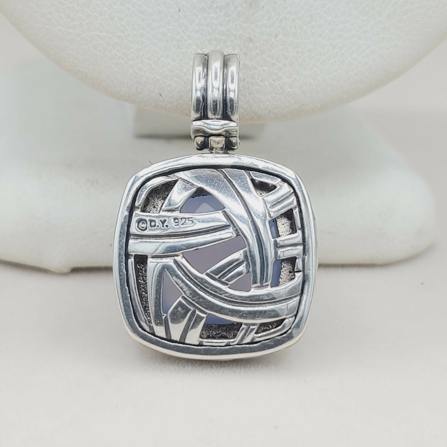 David Yurman Albion 14mm Chalcedony Diamond Pendant Enhancer