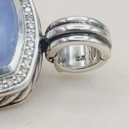 David Yurman Albion 14mm Chalcedony Diamond Pendant Enhancer