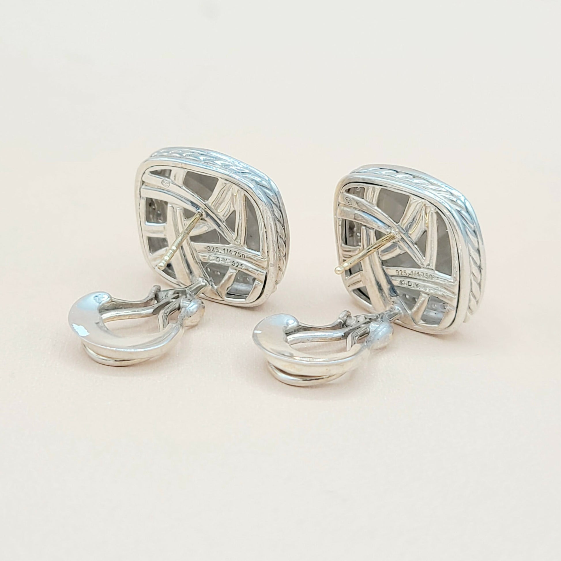 David Yurman Albion 14mm Gold Dome Diamond Earrings | Certified  AYW Luxury #