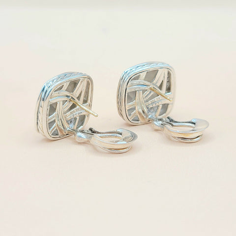  David Yurman-Albion 14mm Gold Dome-Diamond Earrings