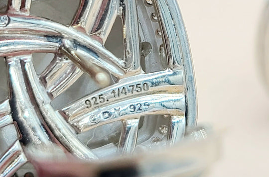  David Yurman-Albion 14mm Gold Dome-Diamond Earrings