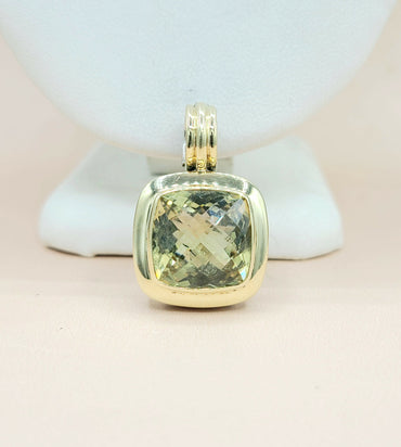  David Yurman Albion-14mm-Lemon-Citrine Silver & 18k-Pendant Enhancer