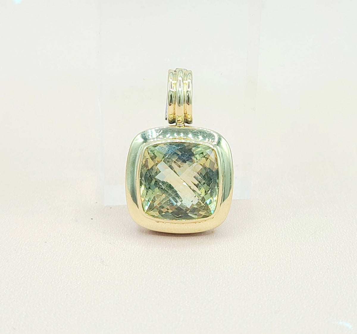  David Yurman Albion-14mm-Lemon-Citrine Silver & 18k-Pendant Enhancer