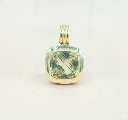  David Yurman Albion-14mm-Lemon-Citrine Silver & 18k-Pendant Enhancer