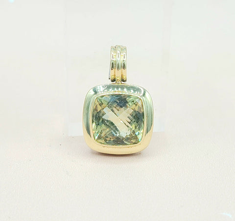  David Yurman Albion-14mm-Lemon-Citrine Silver & 18k-Pendant Enhancer