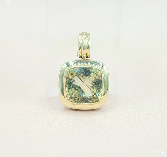  David Yurman Albion-14mm-Lemon-Citrine Silver & 18k-Pendant Enhancer