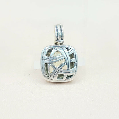  David Yurman Albion-14mm-Lemon-Citrine Silver & 18k-Pendant Enhancer