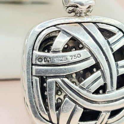  David Yurman Albion 14mm Pavé Diamond & 18K White Gold Pendant Enhancer